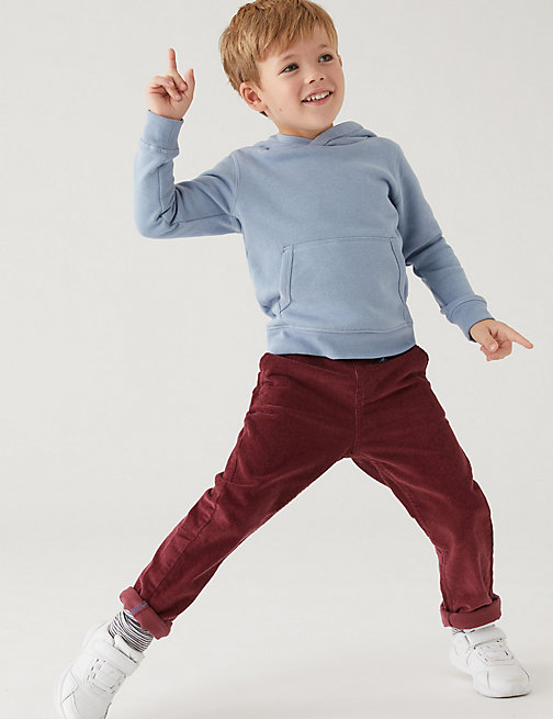 Marks And Spencer Boys M&S Collection Cotton Rich Cord Trousers (2-7 Yrs) - Burgundy, Burgundy