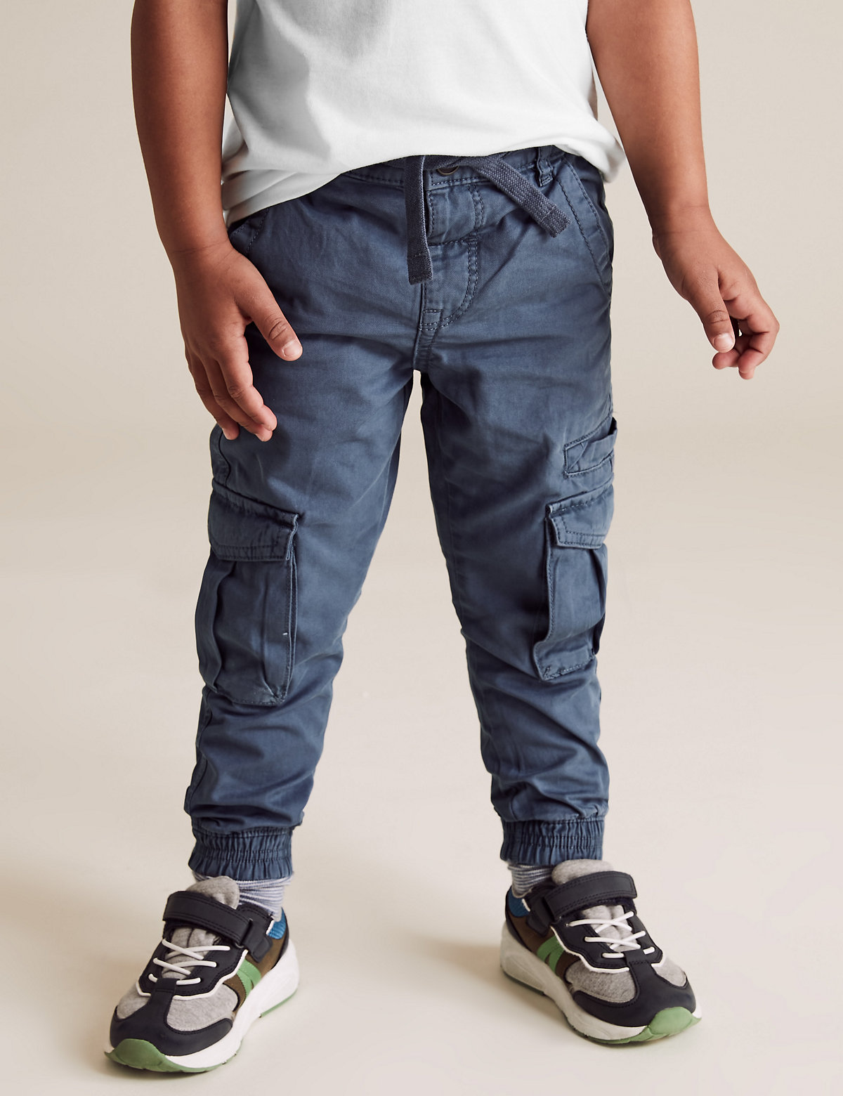 Pure Cotton Cargo Trousers (2-7 Yrs)