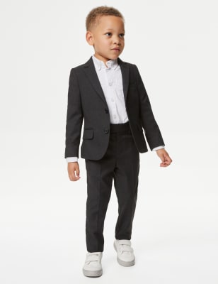 M&S Boys Suit Trousers (2-8 Yrs) - 4-5 Y - Charcoal, Charcoal