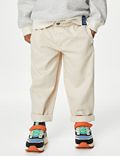 Spodnie o luźnym kroju z elastyczną talią z mieszanki z przewagą bawełny (2–8 lat)