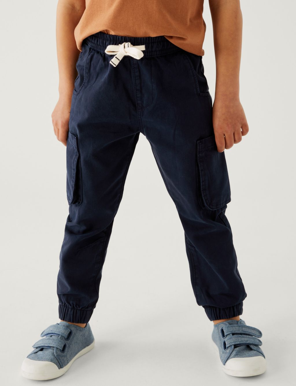 Pure Cotton Cargo Trousers (2-8 Yrs) image 3