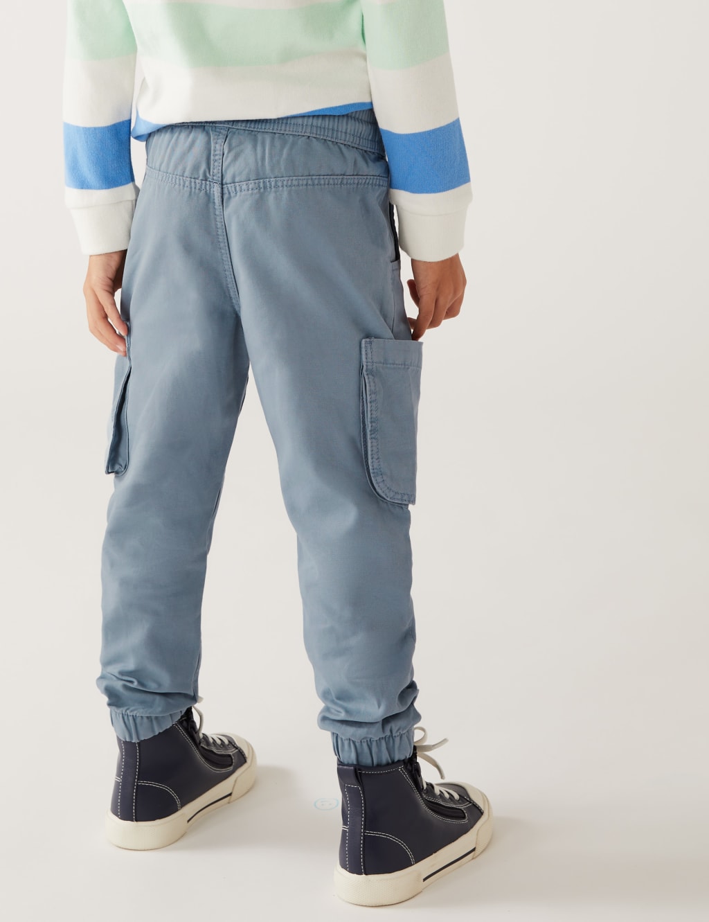 Pure Cotton Cargo Trousers (2-8 Yrs) image 4