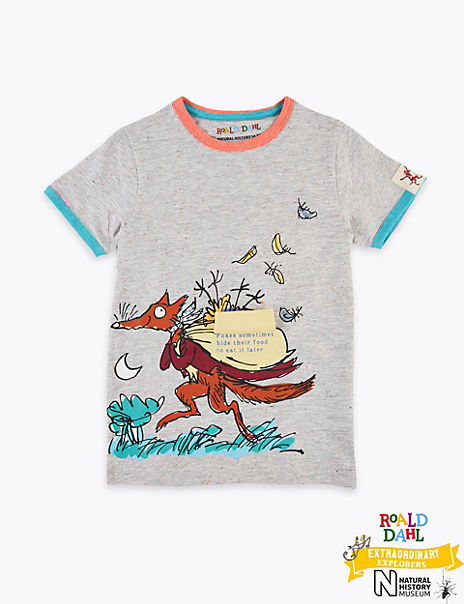 Roald Dahl&trade; & NHM&trade; Fox T-Shirt (2-7 Yrs)
