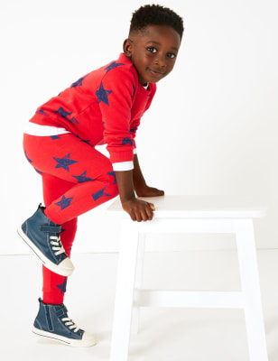 Jogging en coton &agrave; imprim&eacute; &eacute;toiles (du 3&nbsp;mois au 7&nbsp;ans)