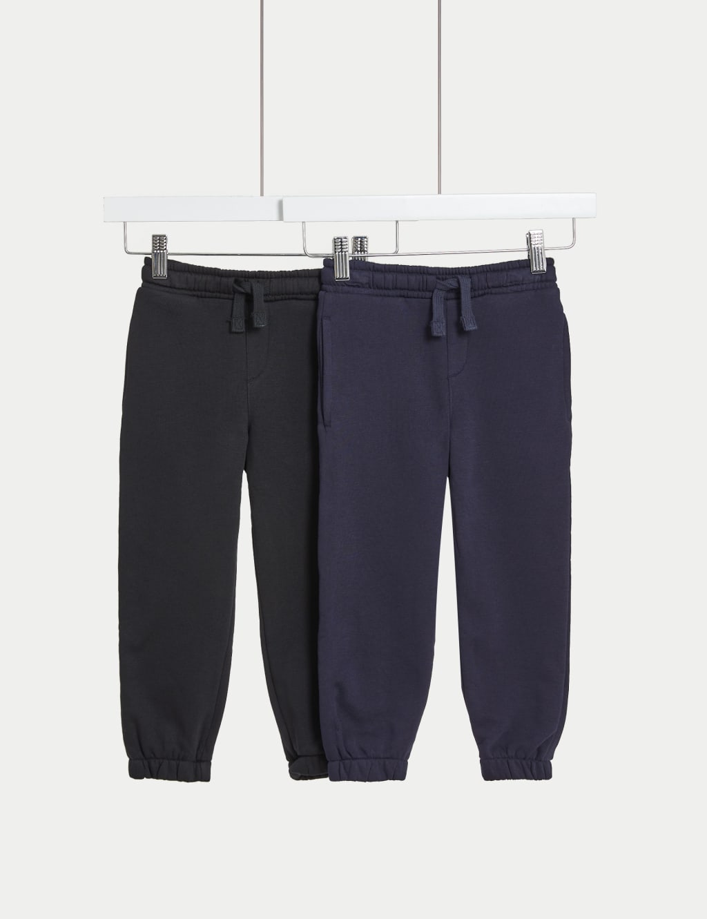 2-pack cotton joggers - Dark blue/Light beige - Kids