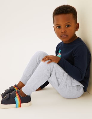 

Boys M&S Collection Cotton Rich Joggers (2-7 Yrs) - Grey Mix, Grey Mix