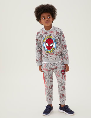 

M&S Collection Pantalón deportivo de algodón de Spider-Man™ (2-7 años) - Grey Mix, Grey Mix