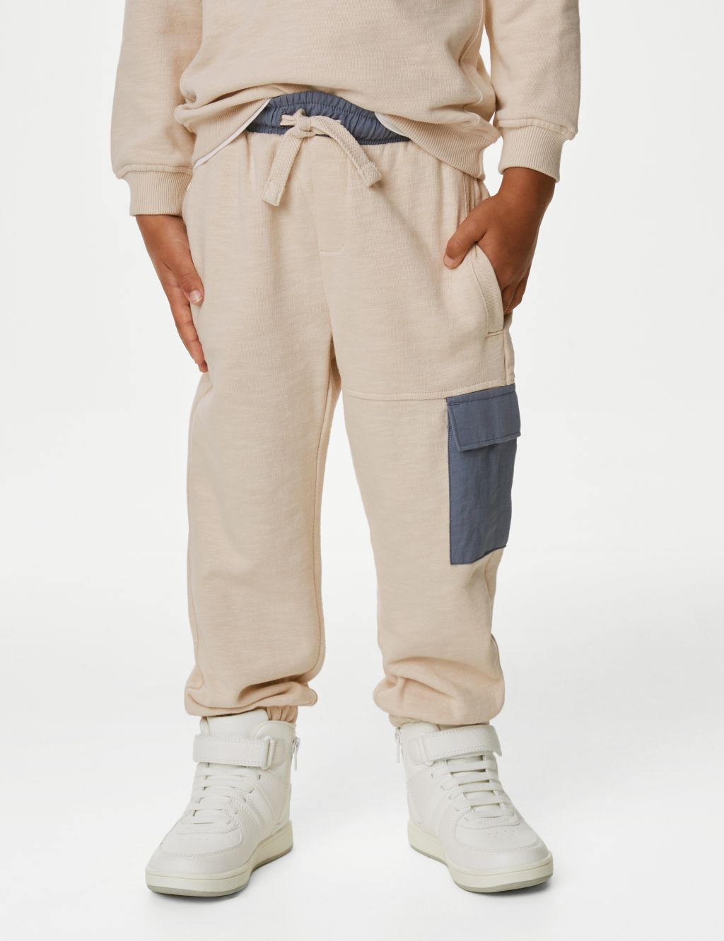 Pure Cotton Utility Joggers (2-8 Yrs) image 4