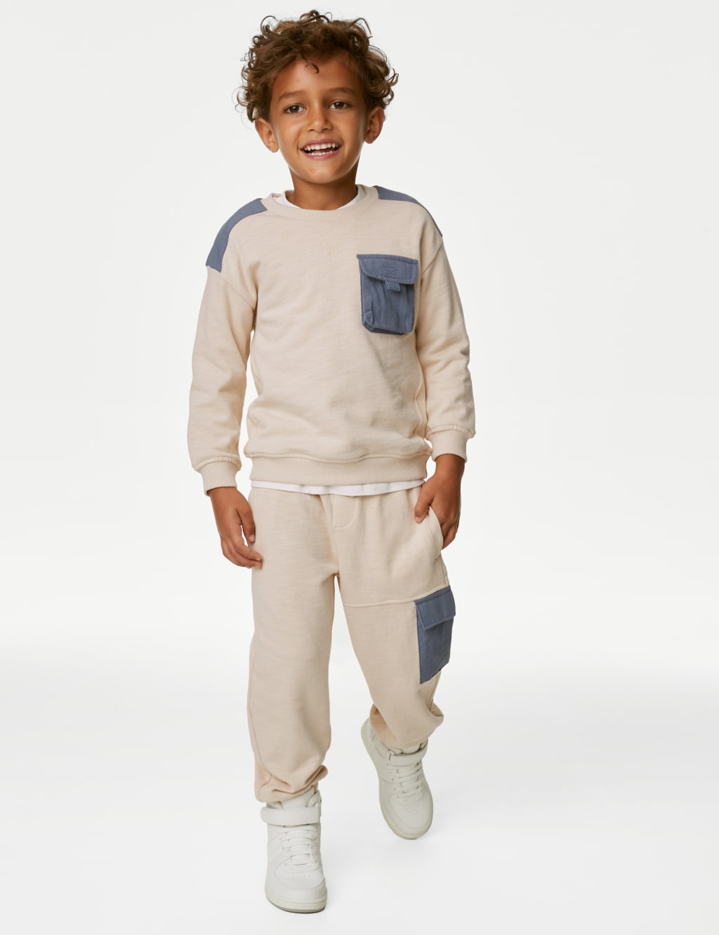Pure Cotton Utility Joggers (2-8 Yrs) image 6