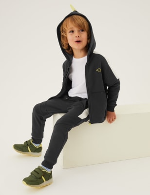 

M&S Collection Jogginghose mit hohem Baumwollanteil und Seitenstreifen (2-7 Jahre) - Black Mix, Black Mix