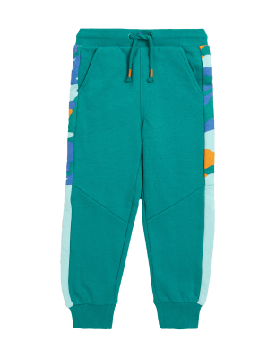 

Boys M&S Collection Cotton Rich Camouflage Side Stripe Joggers (2-7 Yrs) - Jade, Jade