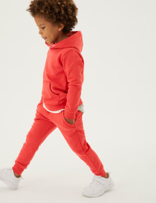 

M&S Collection Pantalón deportivo con cordón ajustable de algodón (2-7 años) - Brick, Brick