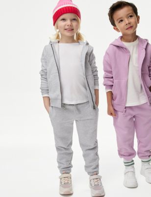 Marks And Spencer Boys M&S Collection Cotton Rich Draw Cord Joggers (2-7 Yrs) - Grey