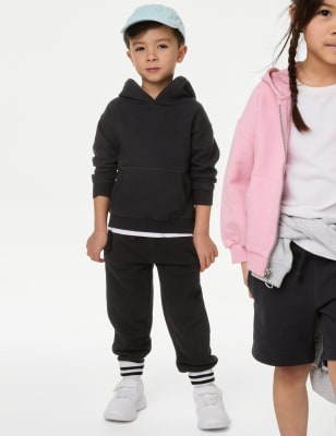 M&S Boys Cotton Rich Draw Cord Joggers (3 Mths - 7 Yrs) - 2-3 Y - Black Mix, Black Mix,Navy,Red