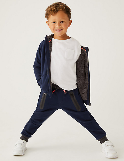 Marks And Spencer Boys M&S Collection Cotton Rich Joggers (2-7 Yrs) - Navy, Navy
