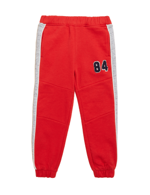 

Boys M&S Collection Cotton Rich Side Stripe Joggers (2-7 Yrs) - Red, Red
