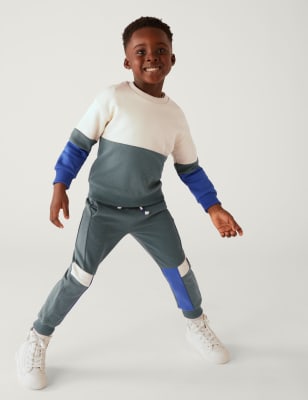 

M&S Collection Jogginghose mit hohem Baumwollanteil und Blockfarben (2-8 J.) - Multi, Multi