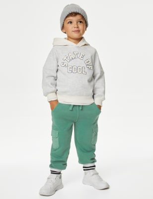 

M&S Collection Pantalón deportivo cargo 100% algodón con diseño de efecto teñido (2-8 años) - Green, Green