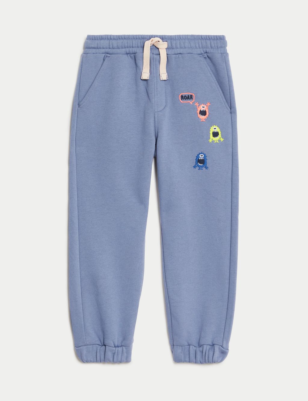 Cotton Rich Embroidered Monster Joggers (2-8 Yrs)