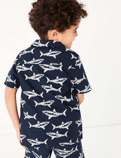 Pure Cotton Shark Print Shirt (2-7 Yrs)