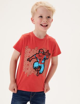 

Boys M&S Collection Pure Cotton Spider-Man™ T-Shirt (2-7 Yrs) - Red, Red