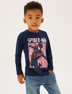 

Boys M&S Collection Pure Cotton Spider-Man™ Top (2-7 Yrs) - Navy, Navy