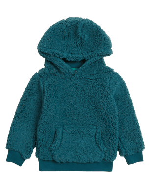 

M&S Collection Sudadera con capucha de borreguito (2-7 años) - Petrol Green, Petrol Green