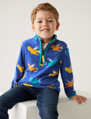 

Boys M&S Collection Dinosaur Half Zip Fleece (2-8 Yrs) - Blue Mix, Blue Mix