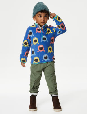 Monster Print Half Zip Fleece Top (2-8 Yrs)