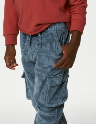 Pure Cotton Cord Cargo Trousers (2-8 Yrs)