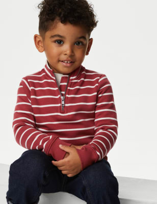 

Boys M&S Collection Cotton Rich Half Zip Sweatshirt (2-8 Yrs) - Red Mix, Red Mix