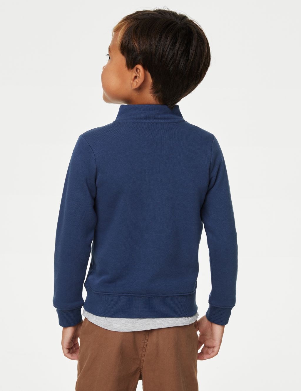 Cotton Rich Half Zip Sweatshirt (2-8 Yrs) image 4