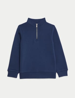 Cotton Rich Half Zip Sweatshirt (2-8 Yrs)