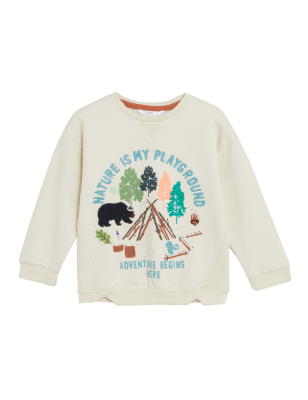 

Boys M&S Collection Cotton Rich Nature Slogan Sweatshirt (2-7 Yrs) - Ecru, Ecru