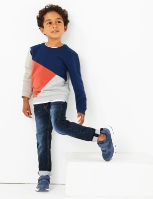 Sweat-shirt en coton &agrave; motif color block (du 3&nbsp;mois au 7&nbsp;ans)