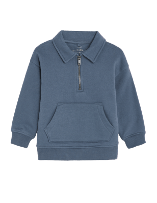 

Boys M&S Collection Cotton Rich Half Zip Sweatshirt (2-8 Yrs) - Air Force Blue, Air Force Blue