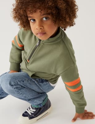 

Boys M&S Collection Cotton Rich Half Zip Sweatshirt (2-8 Yrs) - Light Olive, Light Olive