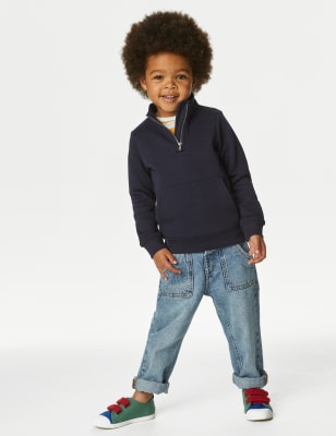 

Boys M&S Collection Cotton Rich Half Zip Sweatshirt (2-8 Yrs) - Navy, Navy