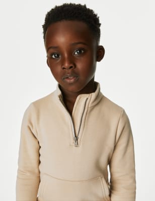 

Boys M&S Collection Cotton Rich Half Zip Sweatshirt (2-8 Yrs) - Stone, Stone