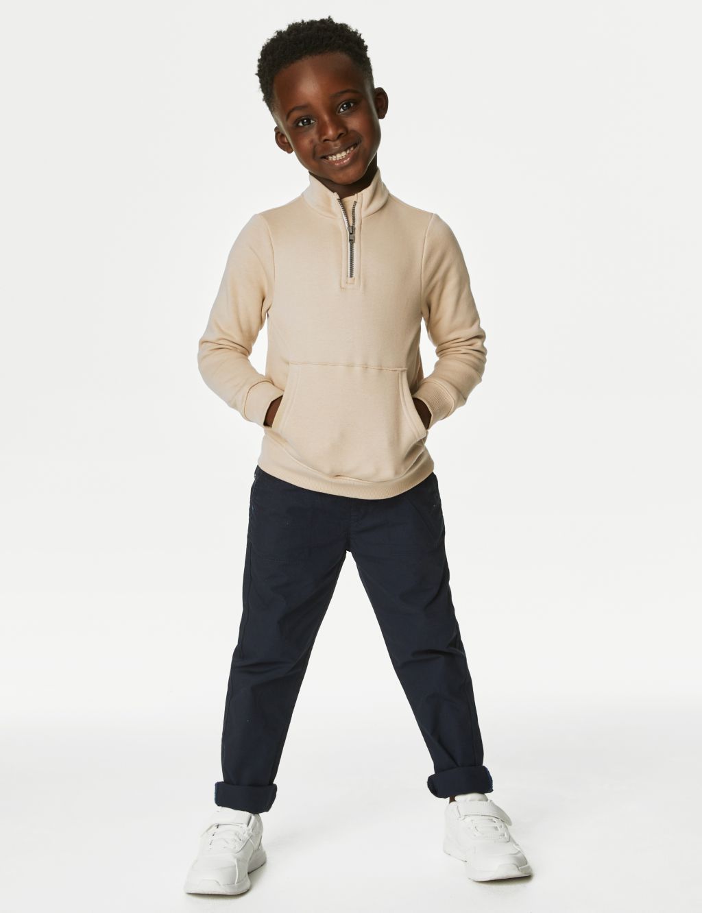 Cotton Rich Half Zip Sweatshirt (2-8 Yrs) image 3