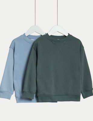 2pk Cotton Rich Sweatshirts (2-8 Yrs)