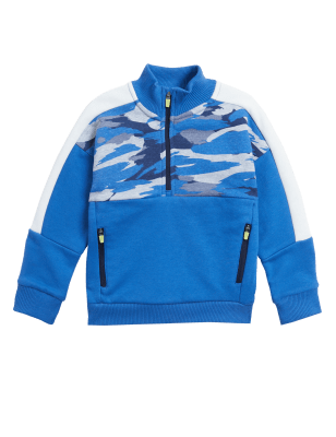 M&S Boys Cotton Rich Camouflage Sweatshirt (2-7 Yrs)