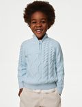 Pullover aus reiner Baumwolle mit halbem Reißverschluss (2–8 Jahre)