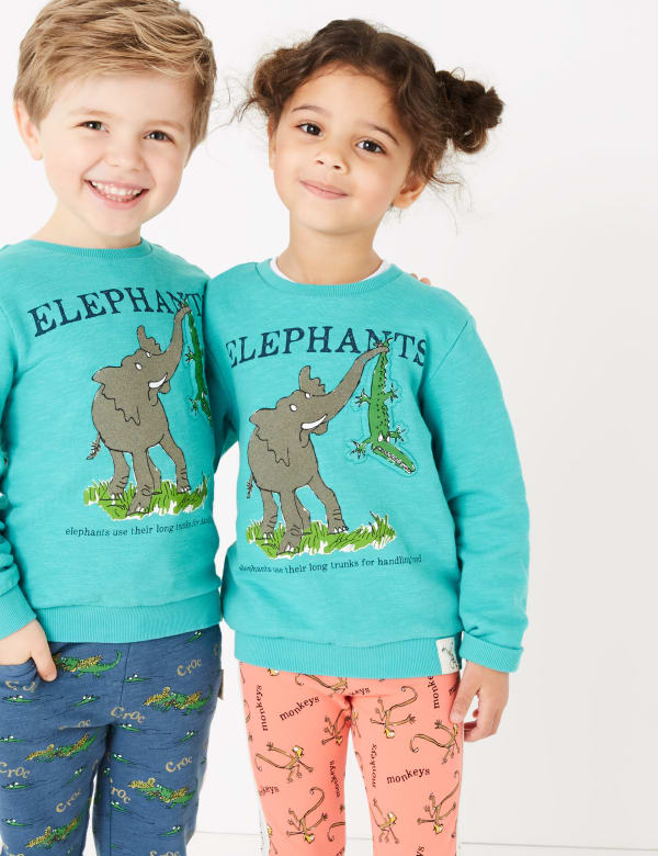 Roald Dahl™ & NHM™ Elephant Print Sweater (2-7 Yrs)