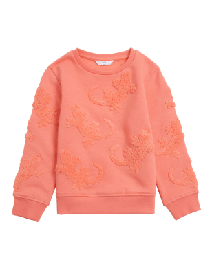 

Boys M&S Collection Cotton Rich Lizard Sweatshirt (2-7 Yrs) - Bright Coral, Bright Coral