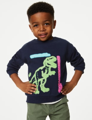 Cotton Rich Dinosaur Sweatshirt 2 8 Yrs M S US