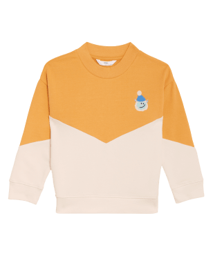 Boys M&S Collection Cotton Rich Colour Block Sweatshirt (2 - 7 Yrs) - Yellow Mix