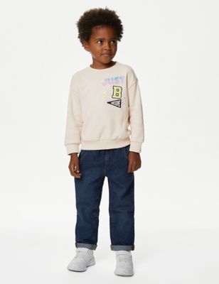 Cotton Rich Badged Sweatshirt (2-8 Yrs)