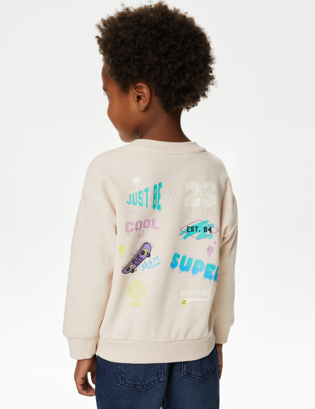 Cotton Rich Badged Sweatshirt (2-8 Yrs) image 4