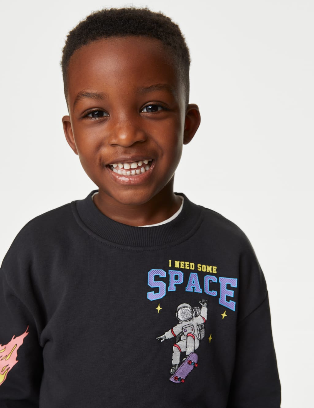 Cotton Rich Space Sweatshirt (2-8 Yrs) image 1